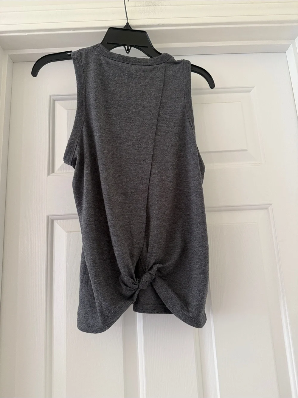 JCrew Charcoal Gray Sleeveless Crewneck tie back Tank Top